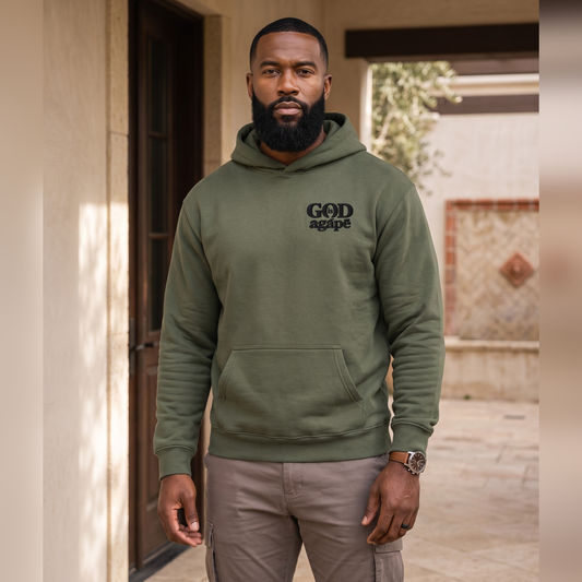 God Is Agápē — Covenant Hoodie, Oversized (Olive)