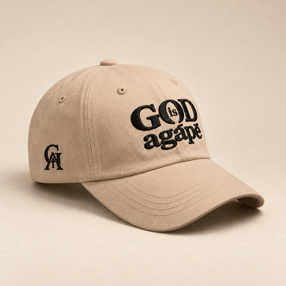 God Is Agápē Adjustable Cap - Sand