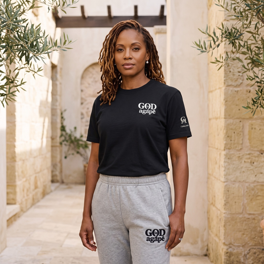 God Is Agápē — Covenant Track Pant, Women’s Fit (Athletic Grey)