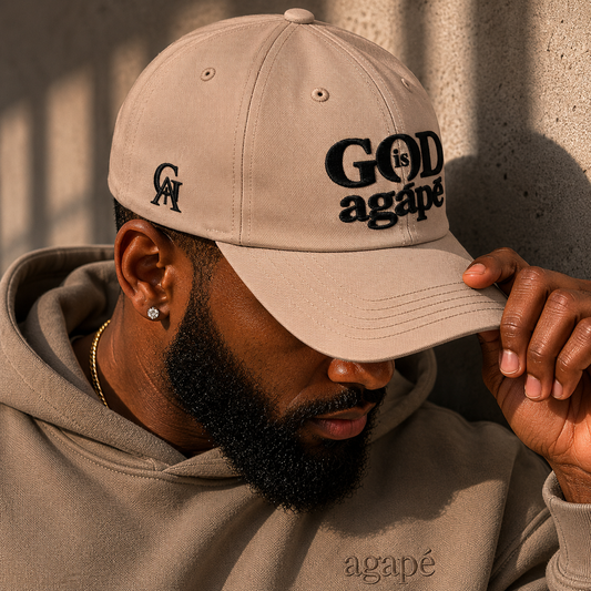 God Is Agápē Adjustable Cap - Sand