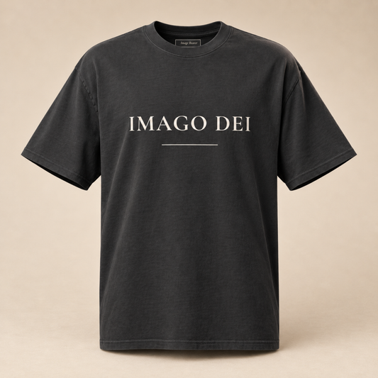 IMAGO DEI — Oversized Tee (Faded Black)