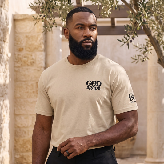 God Is Agápē — Standard Tee (Sand)