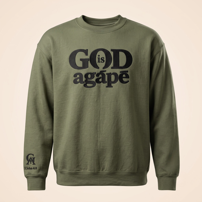 God Is Agápē — Steadfast Crew (Olive)