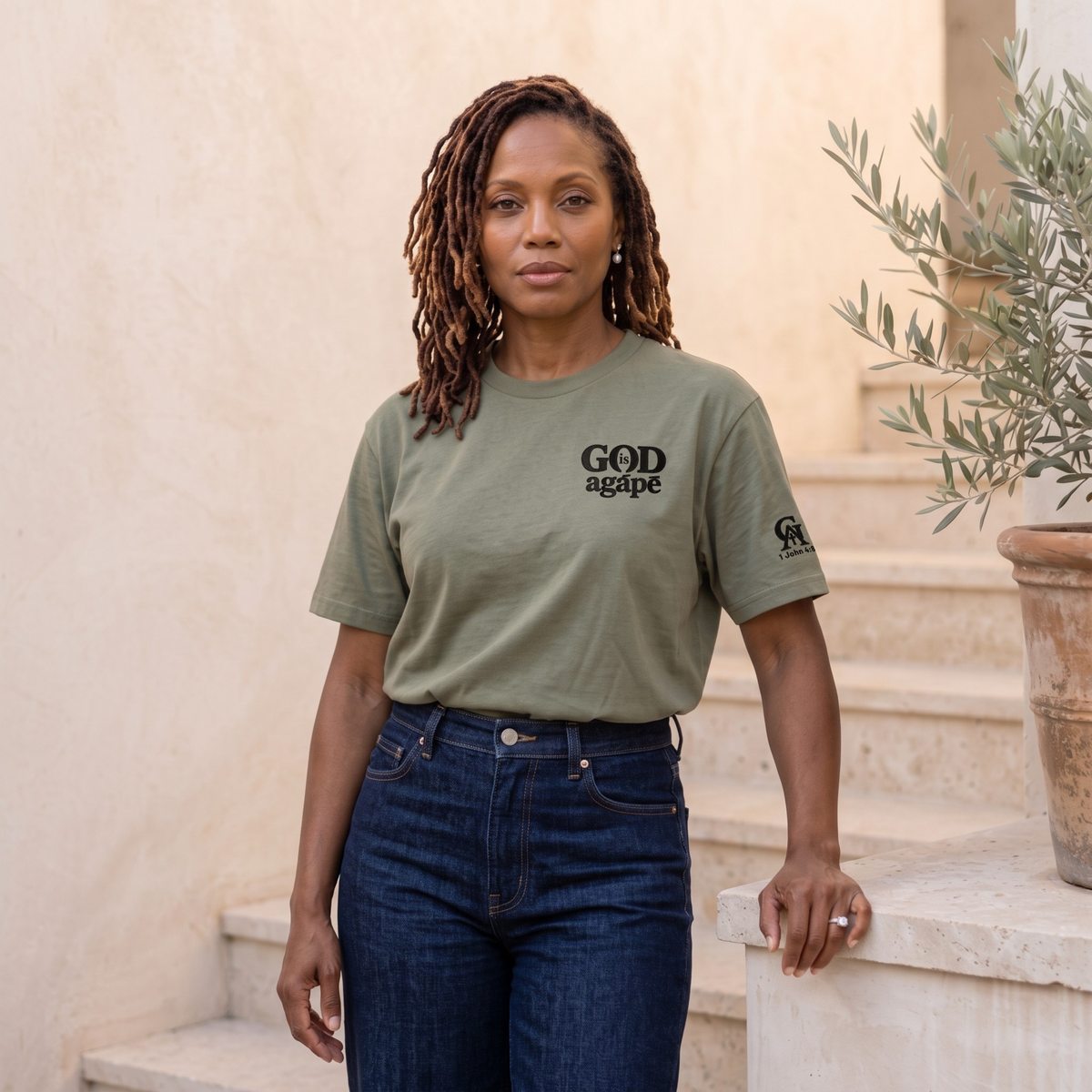 God Is Agápē — Standard Tee (Olive)