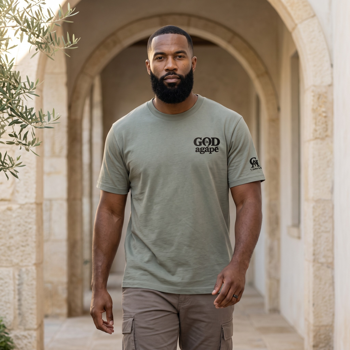 God Is Agápē — Standard Tee (Olive)