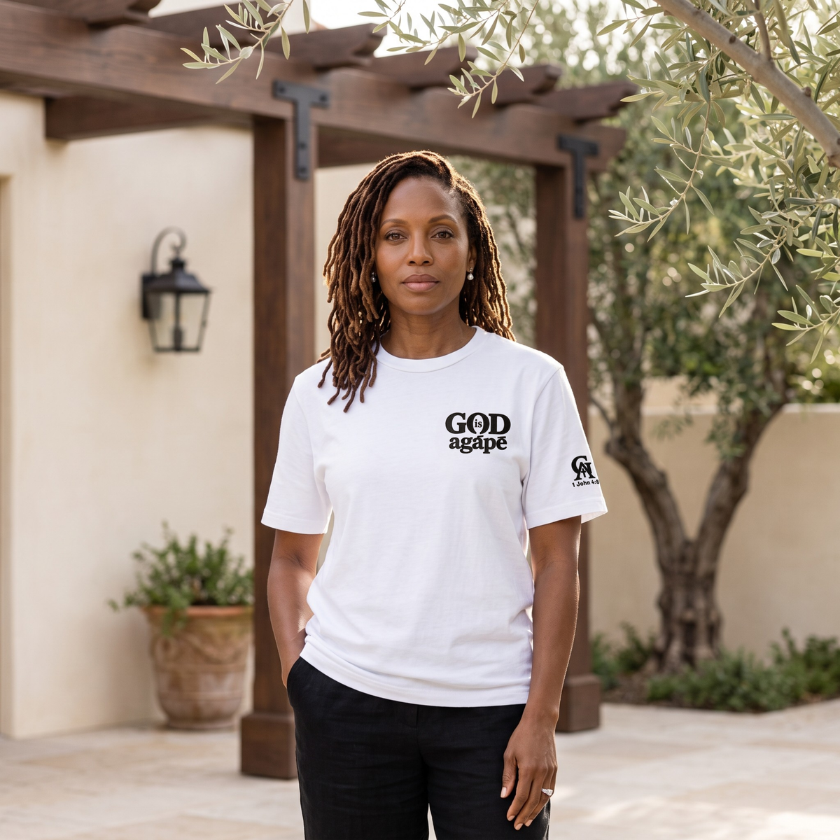God Is Agápē — Standard Tee (White)