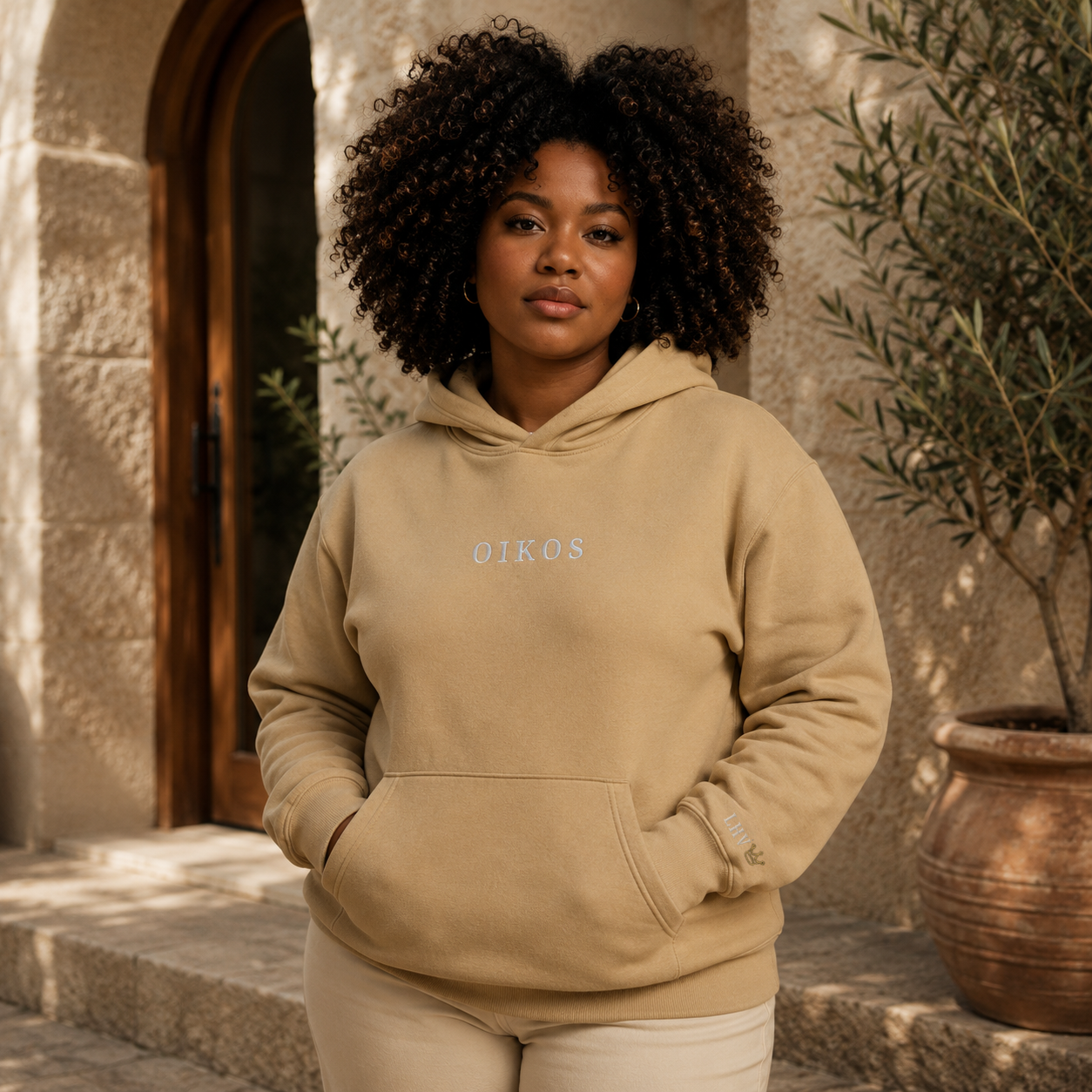 God Is Agápē — Oikos Hoodie (Sand)