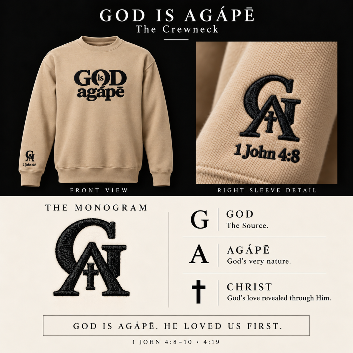 God Is Agápē — Steadfast Crew (Sand)