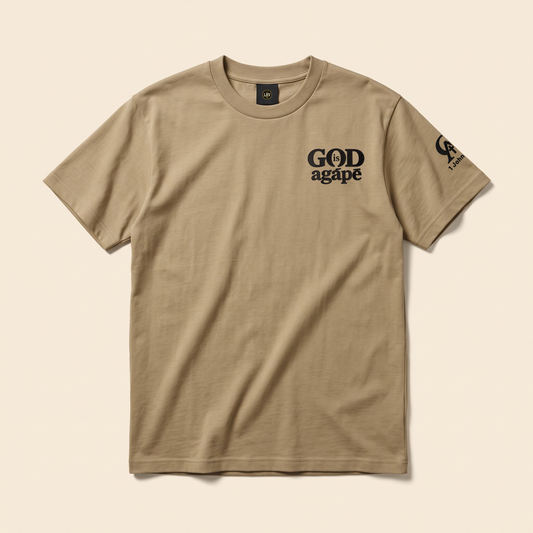 God Is Agápē — Standard Tee (Sand)