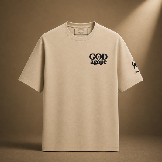 God Is Agápē — Standard Tee (Sand)