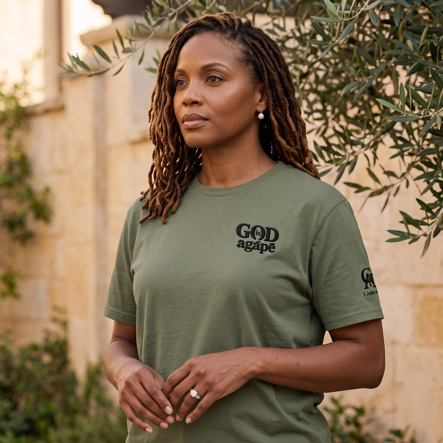 God Is Agápē — Standard Tee (Olive)