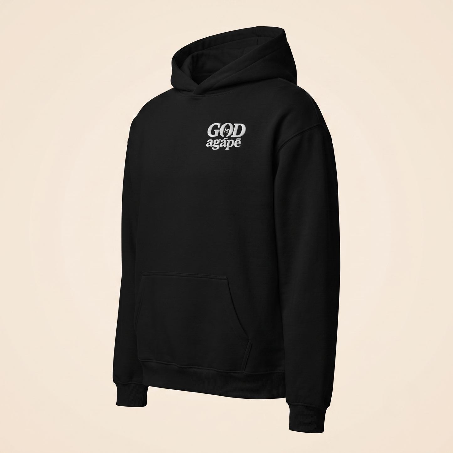 God Is Agápē — Covenant Hoodie, Oversized (Black)