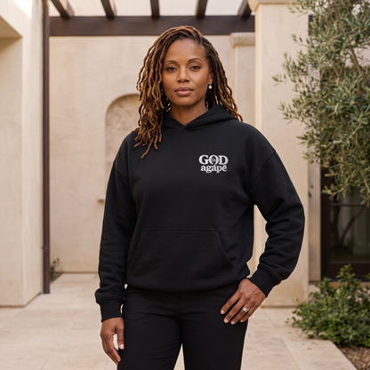God Is Agápē — Covenant Hoodie, Oversized (Black)