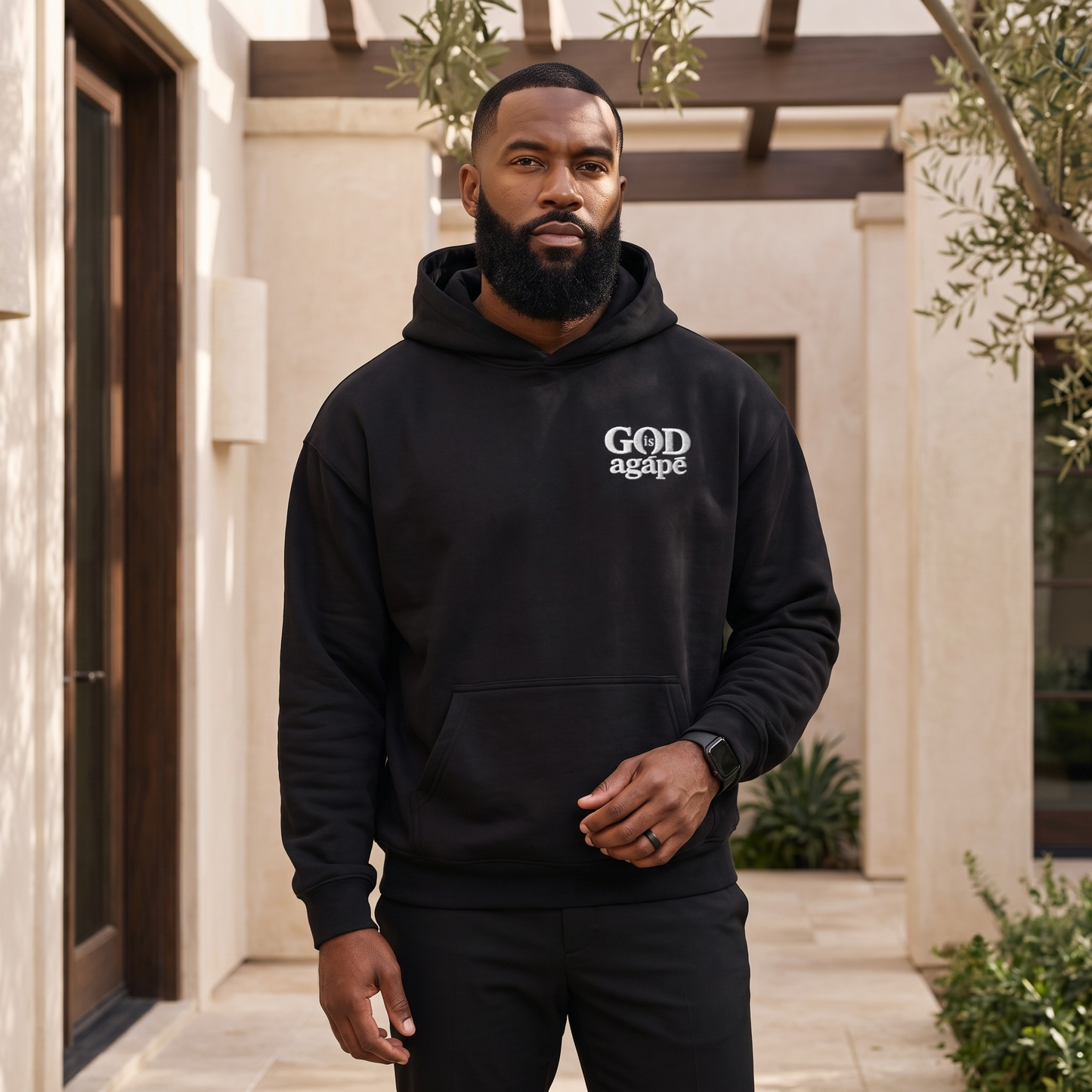 God Is Agápē — Covenant Hoodie, Oversized (Black)