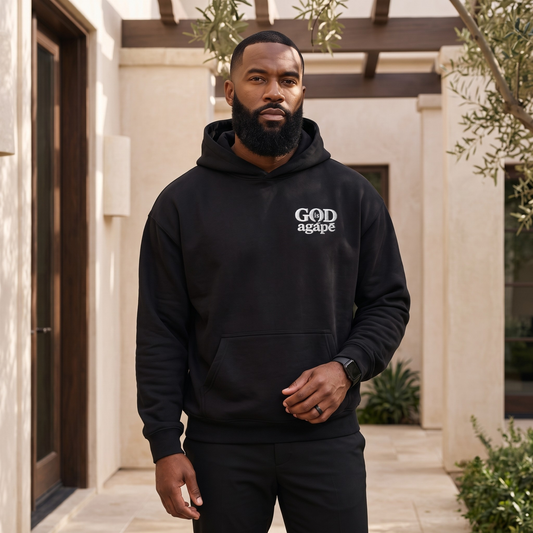 God Is Agápē — Covenant Hoodie, Oversized (Black)