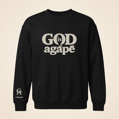 God Is Agápē — Steadfast Crew (Black)