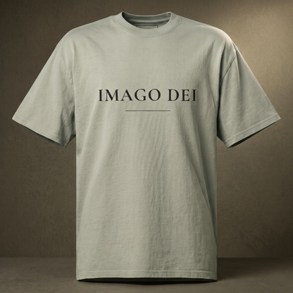 IMAGO DEI — Oversized Tee (Faded Eucalyptus)