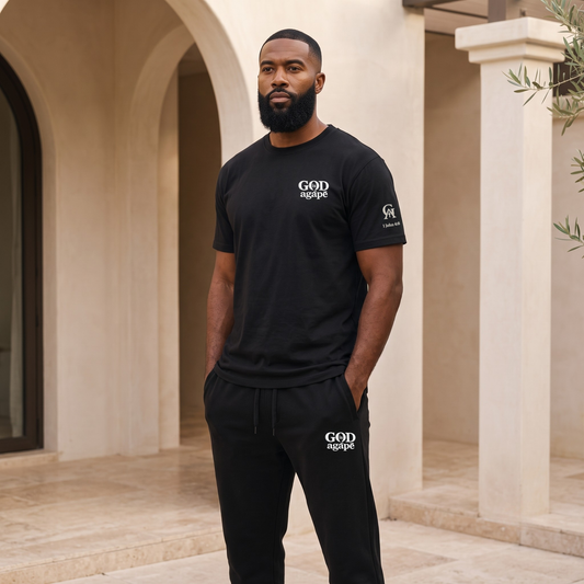 God Is Agápē — Covenant Track Pant (Black)