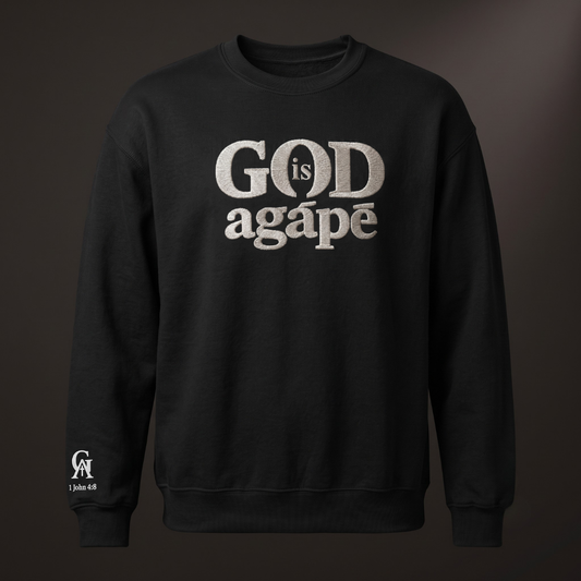 God Is Agápē — Steadfast Crew (Black)
