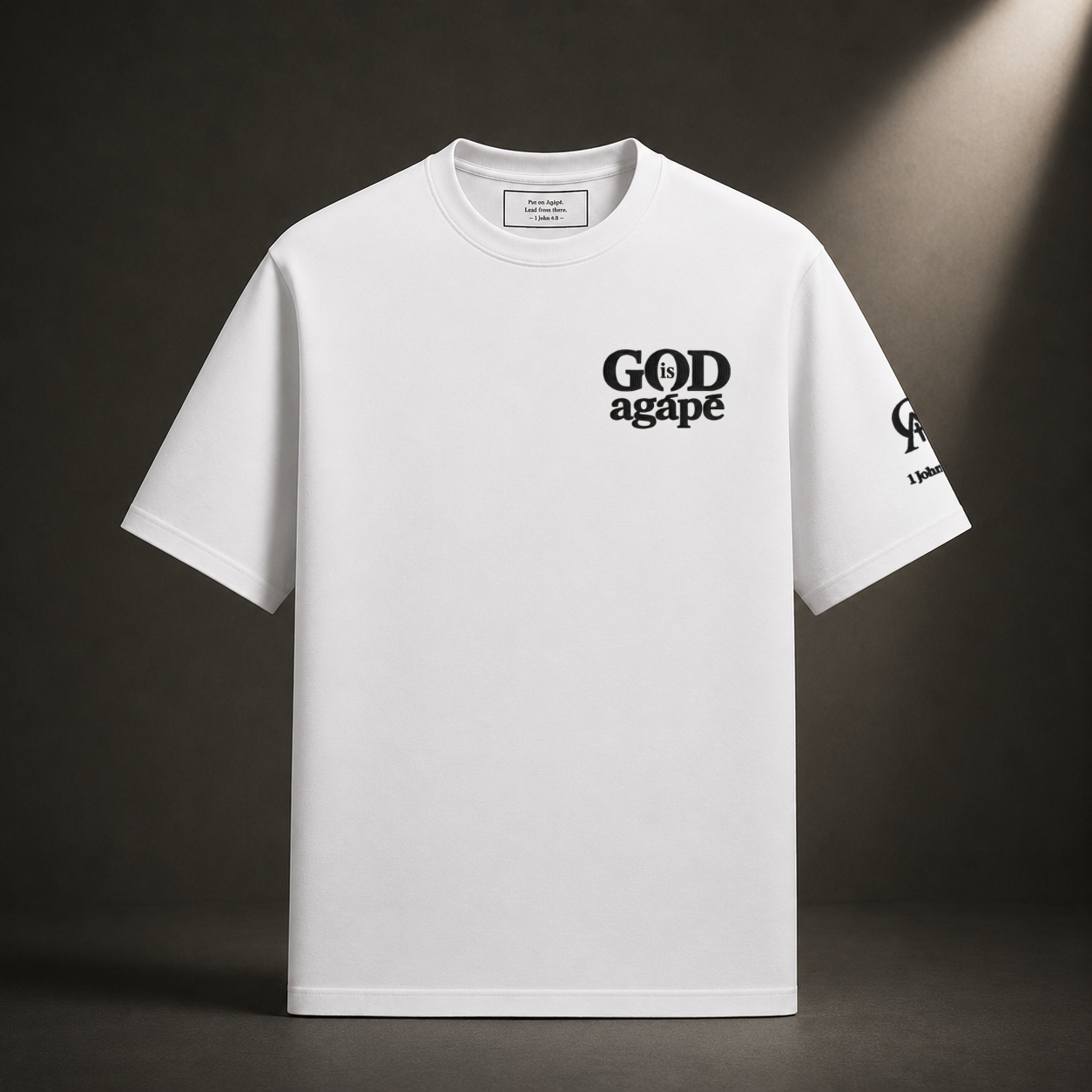 God Is Agápē — Standard Tee (White)