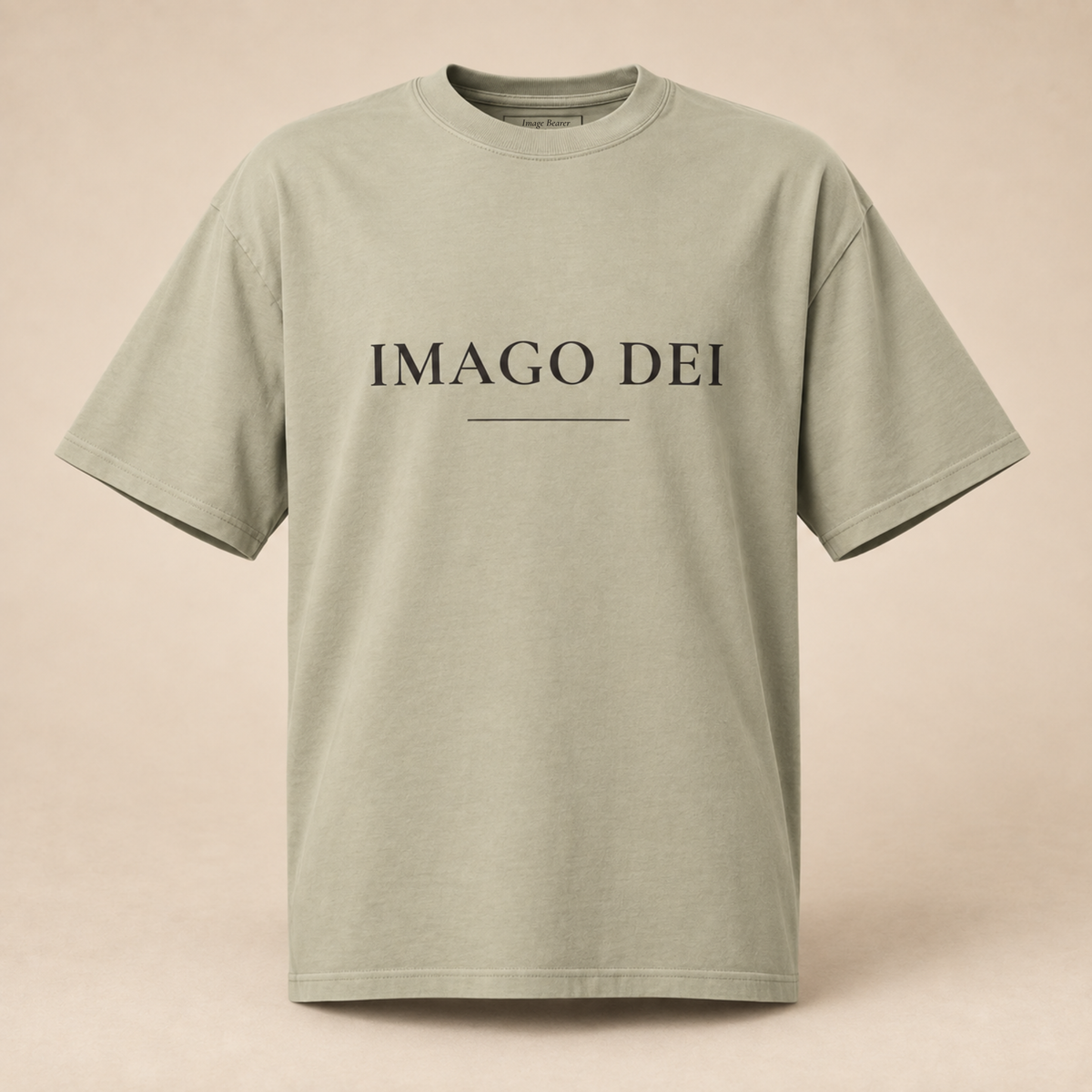 IMAGO DEI — Oversized Tee (Faded Eucalyptus)