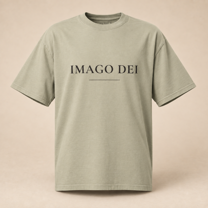 IMAGO DEI — Oversized Tee (Faded Eucalyptus)