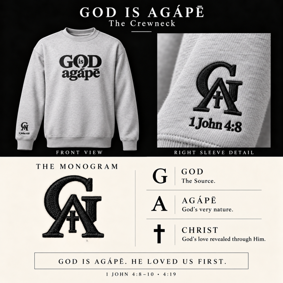 God Is Agápē — Steadfast Crew (Ash)