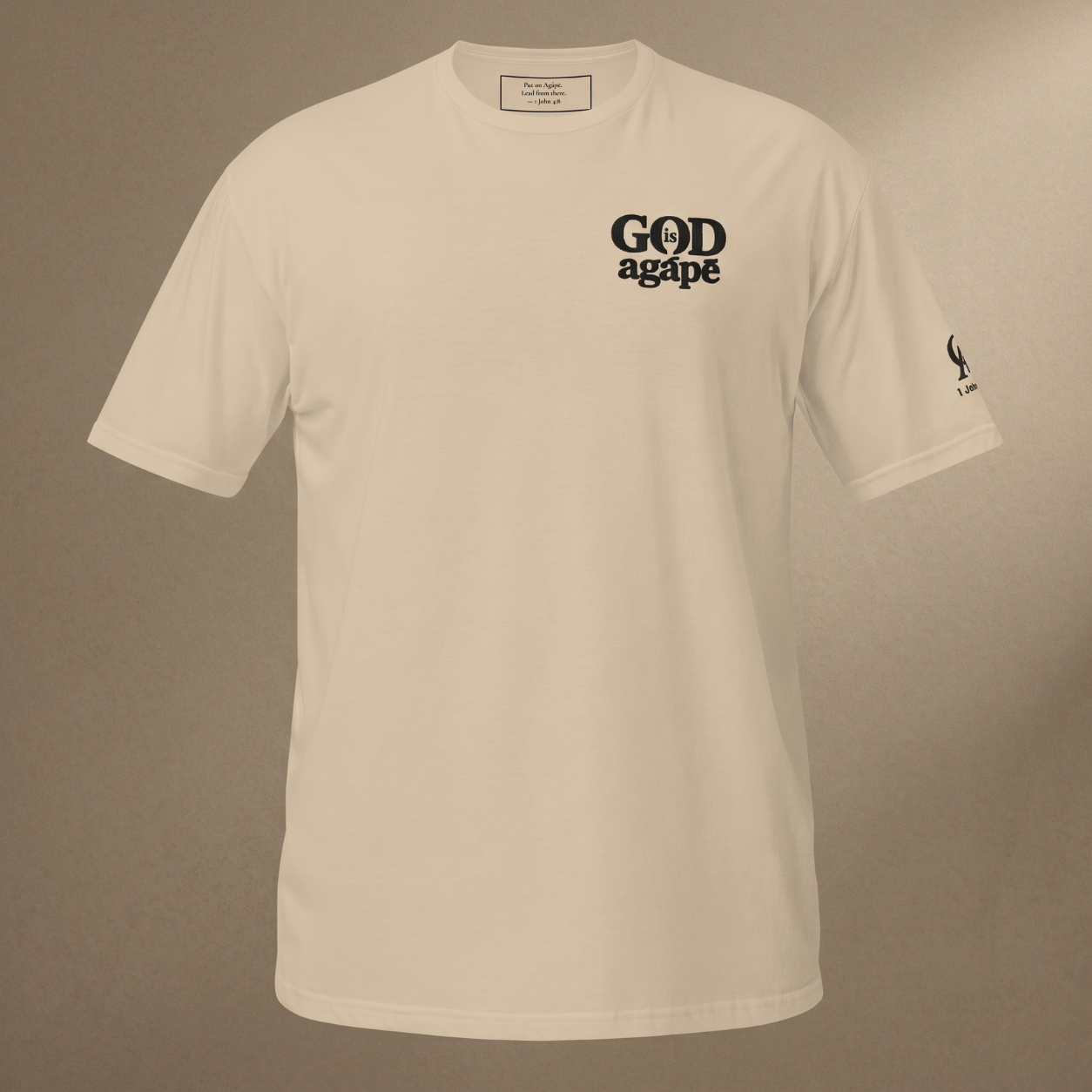God Is Agápē — Standard Tee (Sand)