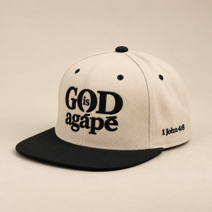 God Is Agápē Classic Snapback - Bone