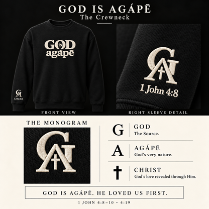 God Is Agápē — Steadfast Crew (Black)