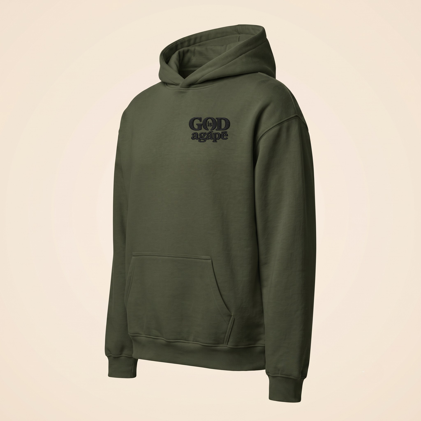 God Is Agápē — Covenant Hoodie, Oversized (Olive)