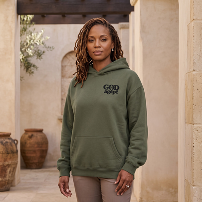 God Is Agápē — Covenant Hoodie, Oversized (Olive)