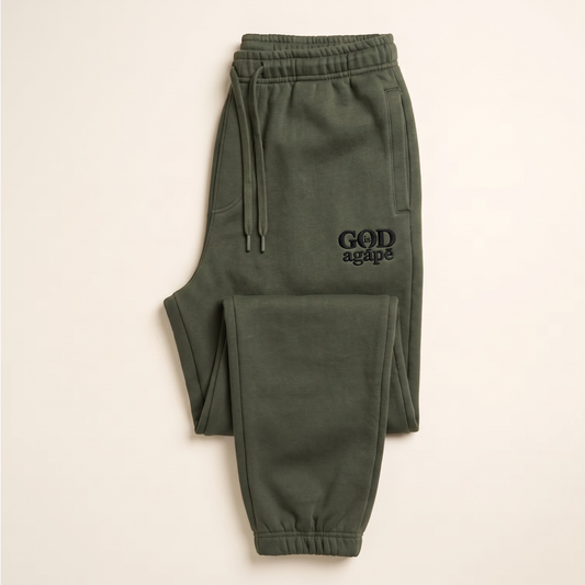 God Is Agápē — Covenant Track Pant (Olive)