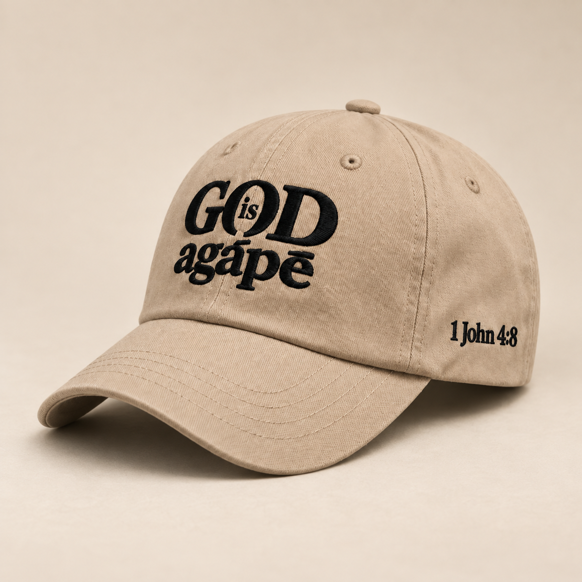 God Is Agápē Adjustable Cap - Sand