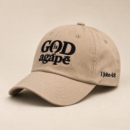 God Is Agápē Adjustable Cap - Sand