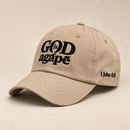 God Is Agápē Adjustable Cap - Sand
