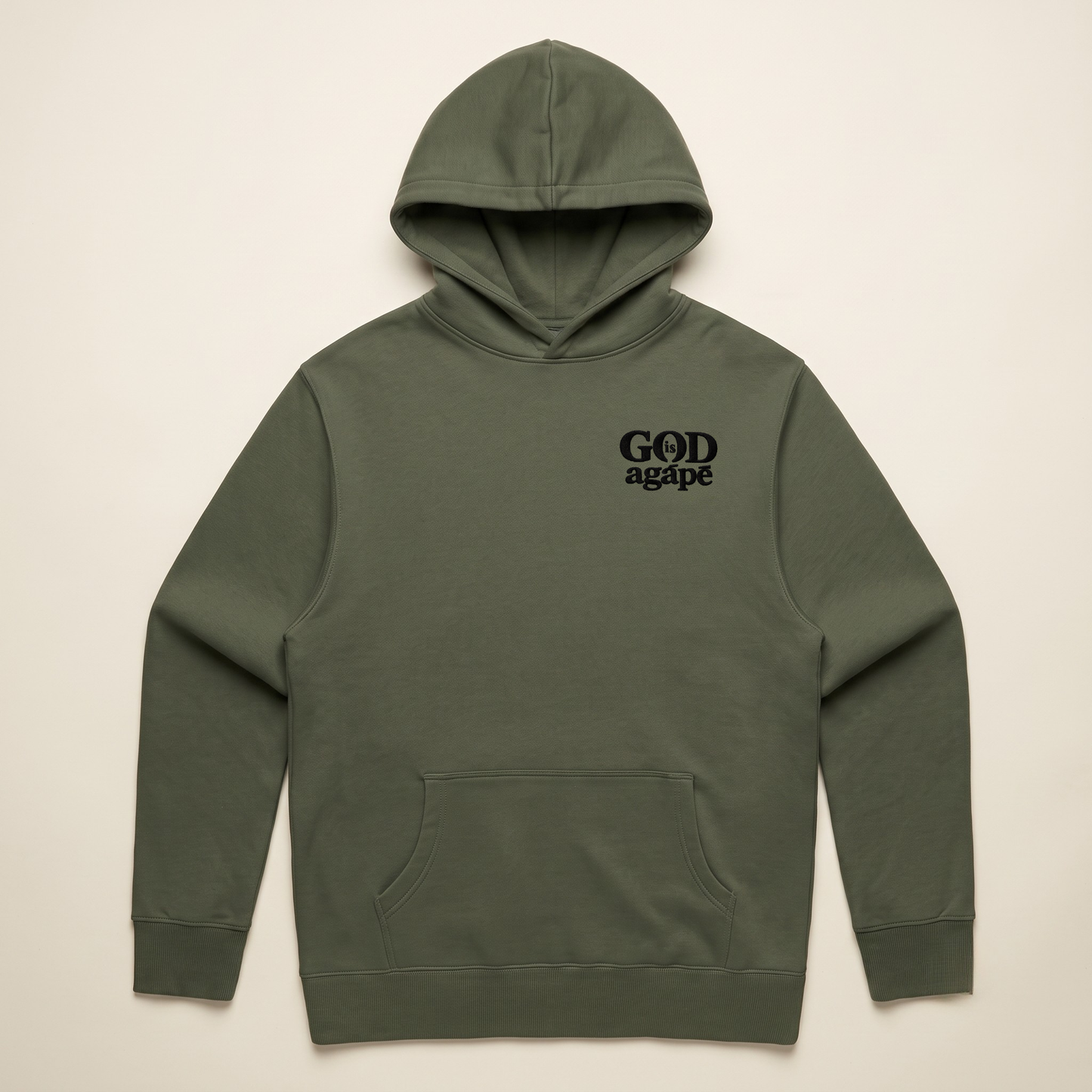 God Is Agápē — Covenant Hoodie, Oversized (Olive)