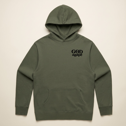 God Is Agápē — Covenant Hoodie, Oversized (Olive)