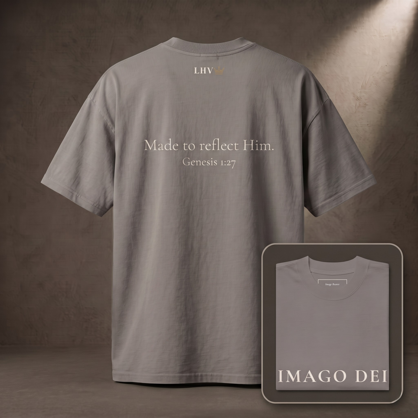 IMAGO DEI — Oversized Tee (Faded Grey)