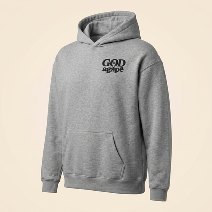 God Is Agápē — Covenant Hoodie, Oversized (Athletic Grey)