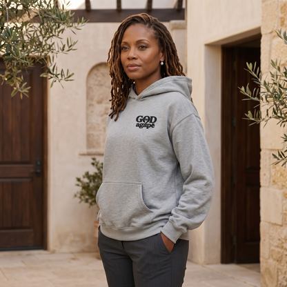 God Is Agápē — Covenant Hoodie, Oversized (Athletic Grey)
