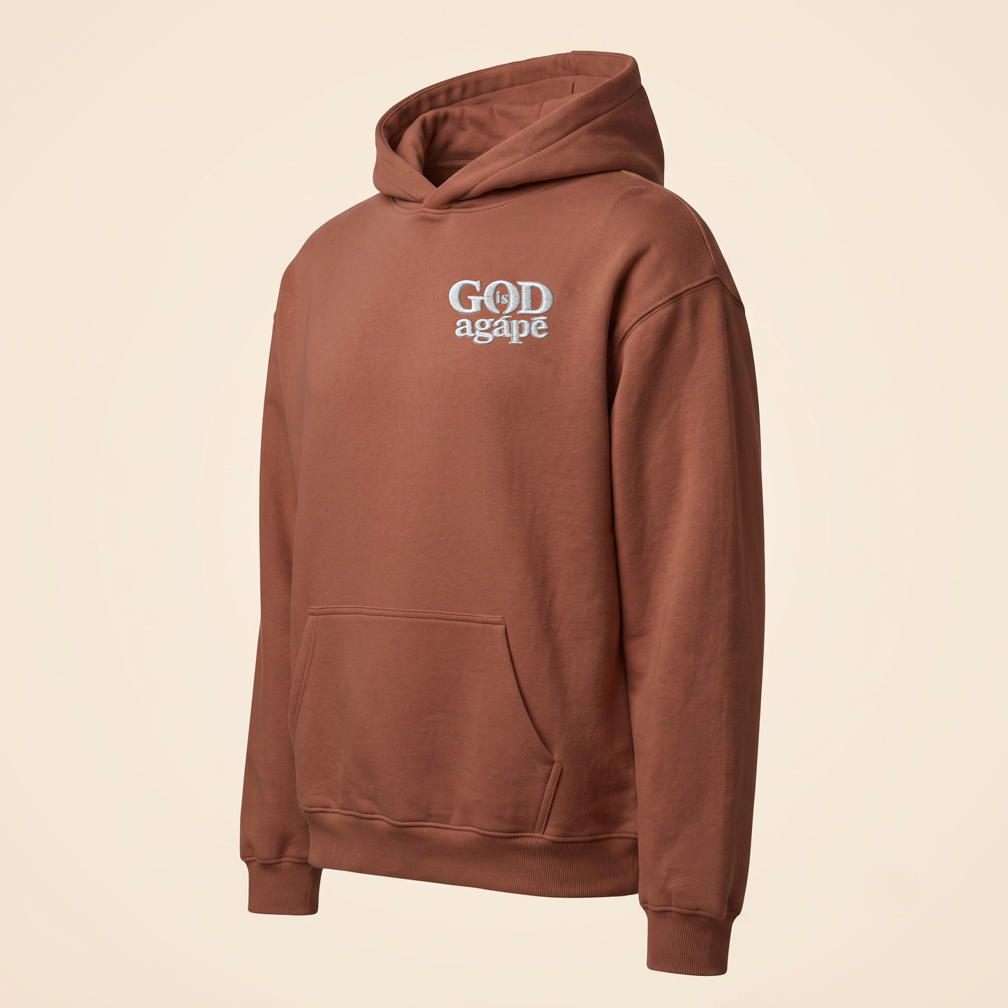 God Is Agápē — Covenant Hoodie, Oversized (Clay)