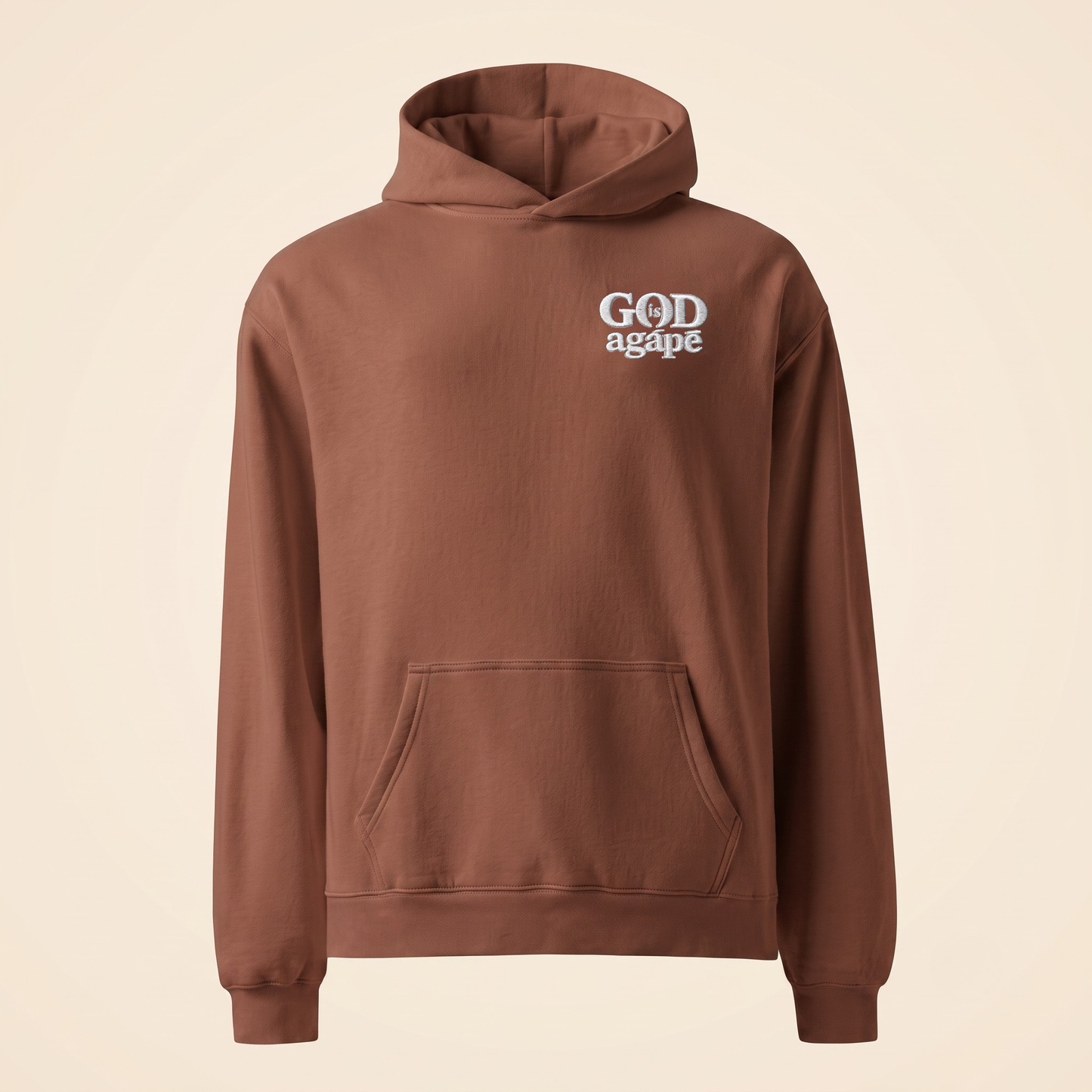 God Is Agápē — Covenant Hoodie, Oversized (Clay)