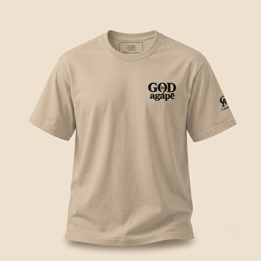 God Is Agápē — Standard Tee (Sand)