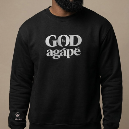 God Is Agápē — Steadfast Crew (Black)