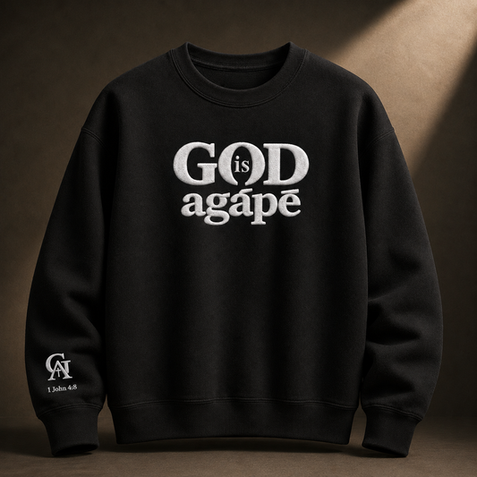 God Is Agápē — Steadfast Crew (Black)