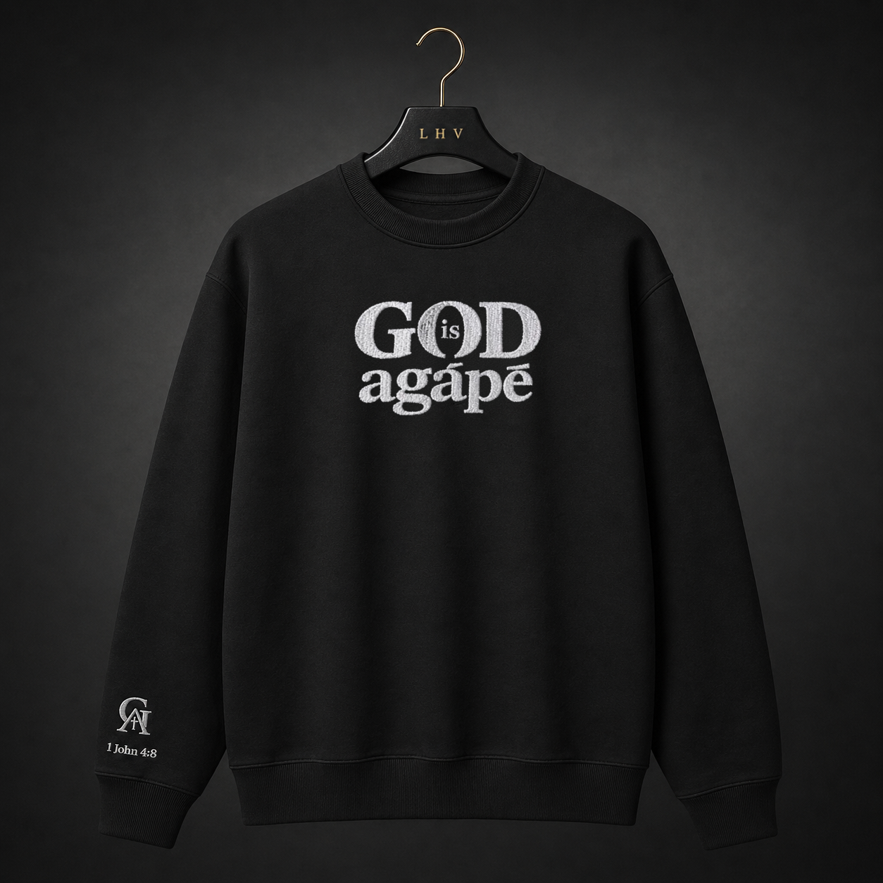 God Is Agápē — Steadfast Crew (Black)