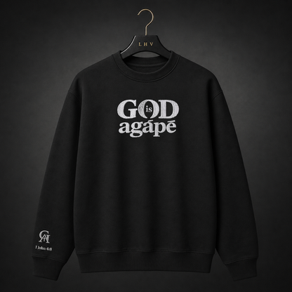 God Is Agápē — Steadfast Crew (Black)