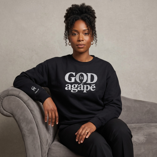 God Is Agápē — Steadfast Crew (Black)