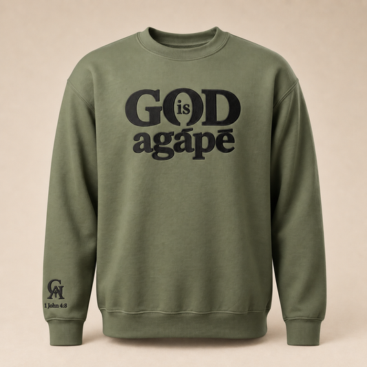 God Is Agápē — Steadfast Crew (Olive)